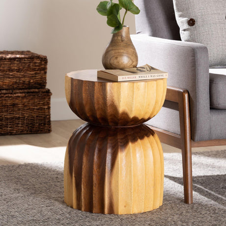 Modern European furniture - Hourglass Wooden Side Table - www.oroa.com