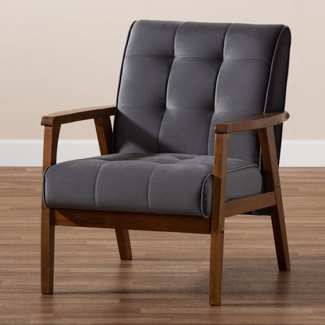 Modern European furniture - Tufted Velvet Accent Chair - www.oroa.com