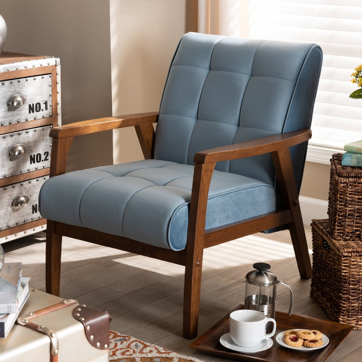 Modern European furniture - Tufted Velvet Accent Chair - www.oroa.com