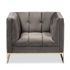 Modern European furniture - Button Tufted Velvet Accent Chair - www.oroa.com