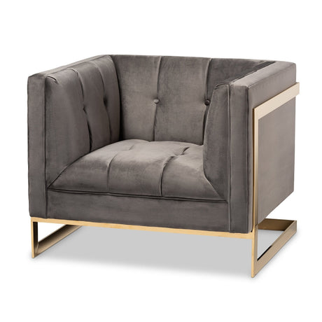 Modern European furniture - Button Tufted Velvet Accent Chair - www.oroa.com
