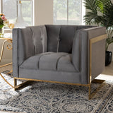 Modern European furniture - Button Tufted Velvet Accent Chair - www.oroa.com
