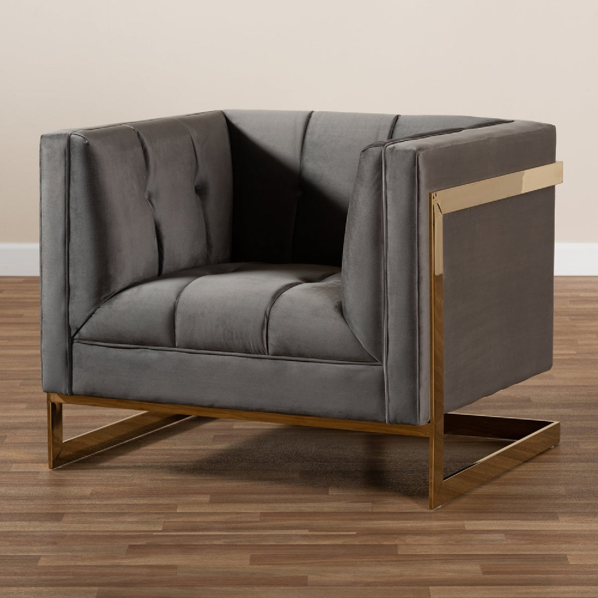 Modern European furniture - Button Tufted Velvet Accent Chair - www.oroa.com