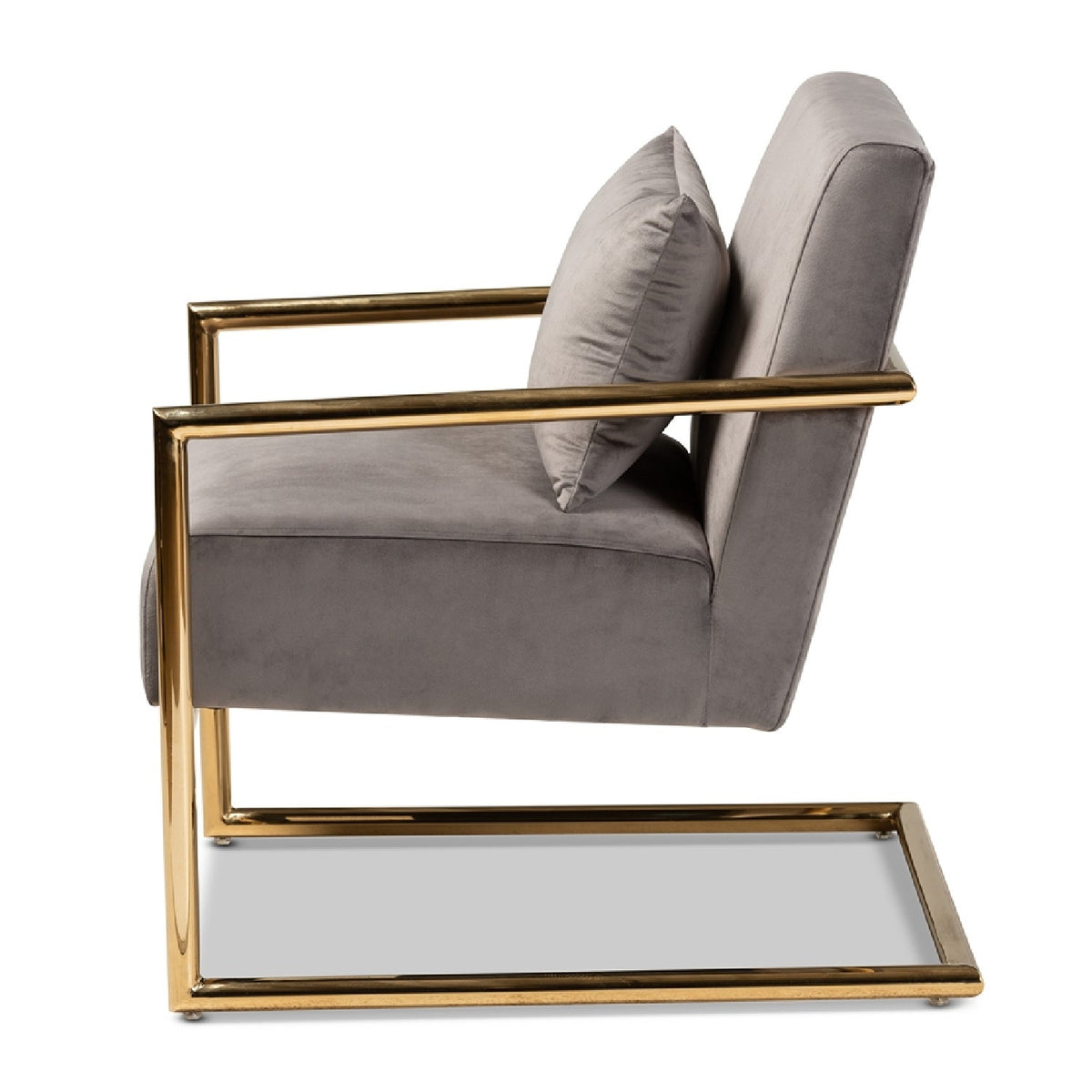 Modern European furniture - Velvet Cantilevered Lounge Chair - www.oroa.com