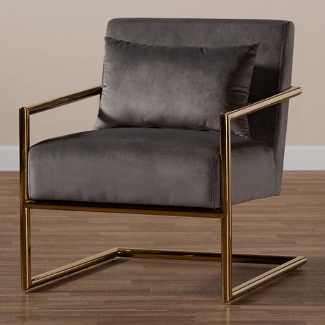 Modern European furniture - Velvet Cantilevered Lounge Chair - www.oroa.com