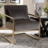 Modern European furniture - Velvet Cantilevered Lounge Chair - www.oroa.com