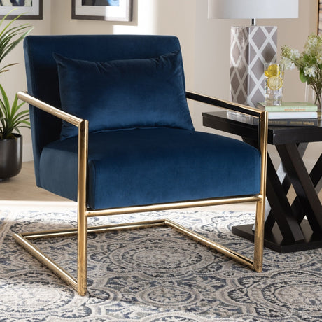 Modern European furniture - Velvet Cantilevered Lounge Chair - www.oroa.com