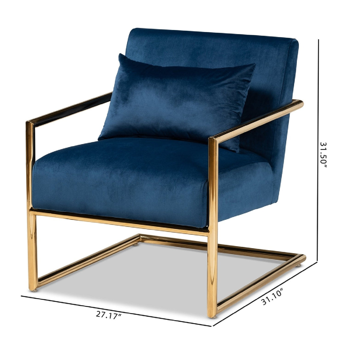 Modern European furniture - Velvet Cantilevered Lounge Chair - www.oroa.com