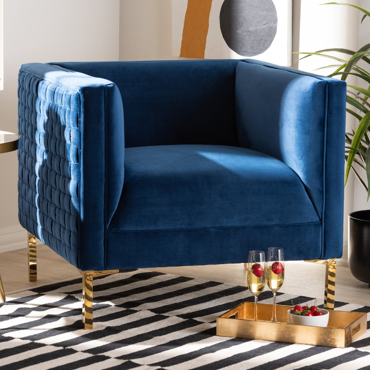 Modern European furniture - Woven Velvet Accent Chair - www.oroa.com