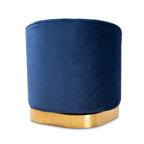 Modern European furniture - Blue Vevet Swivel Accent Chair - www.oroa.com