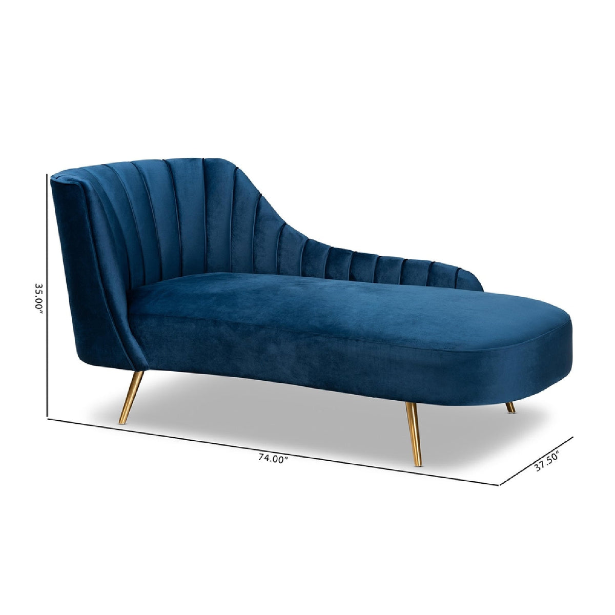 Modern European furniture - Blue Velvet Chaise - www.oroa.com