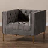 Modern European furniture - Button Tufted Velvet Lounge Chair - www.oroa.com