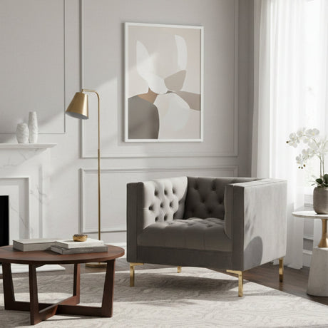 Modern European furniture - Button Tufted Velvet Lounge Chair - www.oroa.com