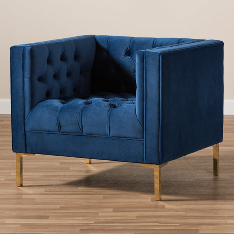 Modern European furniture - Button Tufted Velvet Lounge Chair - www.oroa.com