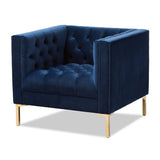Modern European furniture - Button Tufted Velvet Lounge Chair - www.oroa.com