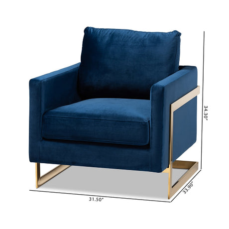 Modern European furniture - Gold Framed Velvet Accent Chair - www.oroa.com