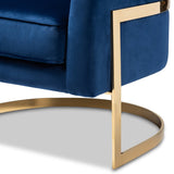 Modern European furniture - Blue Velvet Accent Chair - www.oroa.com
