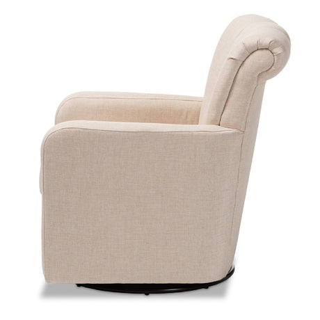 Modern European furniture - Beige Fabric Swivel Chair - www.oroa.com