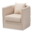 Modern European furniture - Tufted Beige Swivel Chair - www.oroa.com