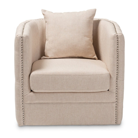 Modern European furniture - Tufted Beige Swivel Chair - www.oroa.com
