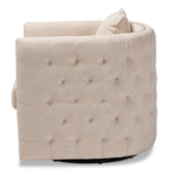 Modern European furniture - Tufted Beige Swivel Chair - www.oroa.com