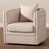 Modern European furniture - Tufted Beige Swivel Chair - www.oroa.com