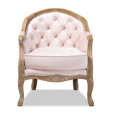 Modern European furniture - Tufted Pink Velvet Accent Chair - www.oroa.com