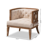 Modern European furniture - Button Tufted Beige Accent Barrel Chair - www.oroa.com
