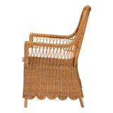 Modern European furniture - Scalloped Rattan Accent Chair - www.oroa.com
