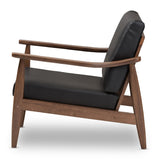 Modern European furniture - Walnut Framed Lounge Chair - www.oroa.com
