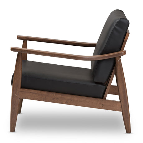 Modern European furniture - Walnut Framed Lounge Chair - www.oroa.com