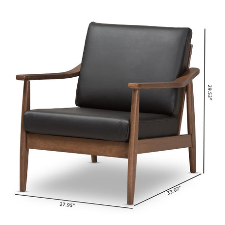 Modern European furniture - Walnut Framed Lounge Chair - www.oroa.com