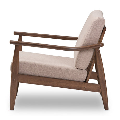 Modern European furniture - Walnut Framed Lounge Chair - www.oroa.com