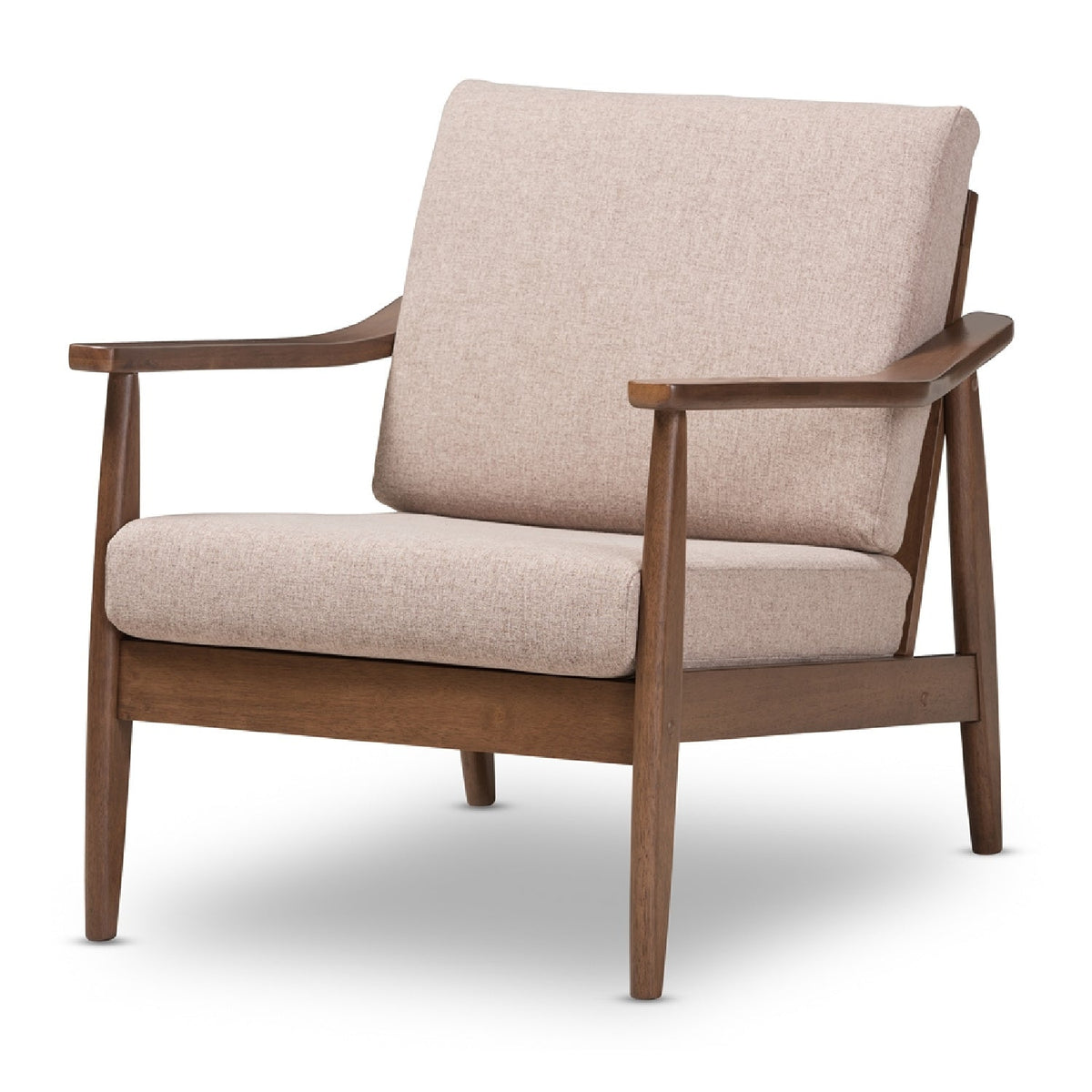 Modern European furniture - Walnut Framed Lounge Chair - www.oroa.com