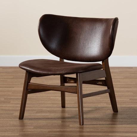 Modern European furniture - Brown Leather Effect Accent Chair  - www.oroa.com