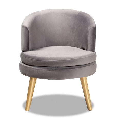 Modern European furniture - Round Velvet Accent Chair - www.oroa.com