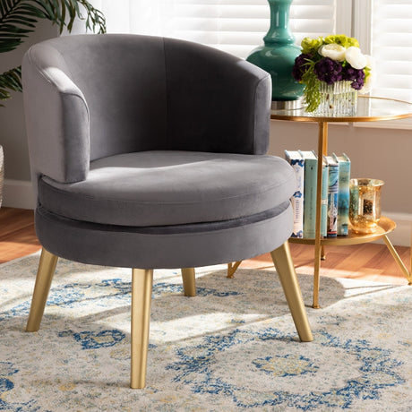 Modern European furniture - Round Velvet Accent Chair - www.oroa.com