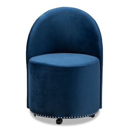 Modern European furniture - Studded Velvet Rolling Accent Chair - www.oroa.com