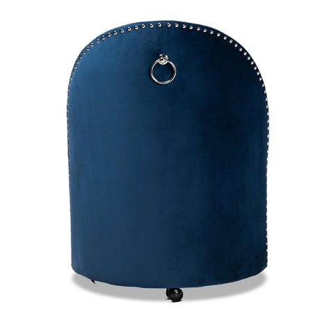 Modern European furniture - Studded Velvet Rolling Accent Chair - www.oroa.com