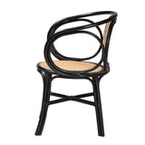 Modern European furniture - Black Framed Rattan Dining Chair - www.oroa.com