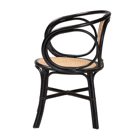 Modern European furniture - Black Framed Rattan Dining Chair - www.oroa.com