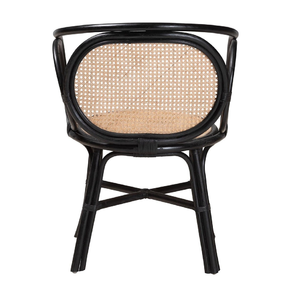 Modern European furniture - Black Framed Rattan Dining Chair - www.oroa.com