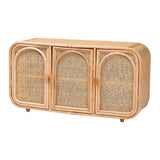 Modern European furniture - Handcrafted Rattan 3 Door Cabinet - www.oroa.com