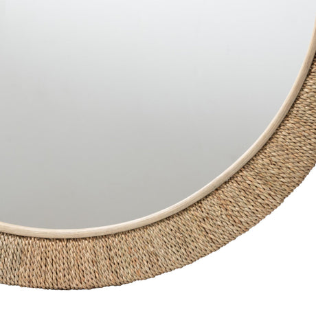 Modern European furniture - Woven Seagrass Round Wall Mirror - www.oroa.com