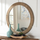 Modern European furniture - Woven Seagrass Round Wall Mirror - www.oroa.com