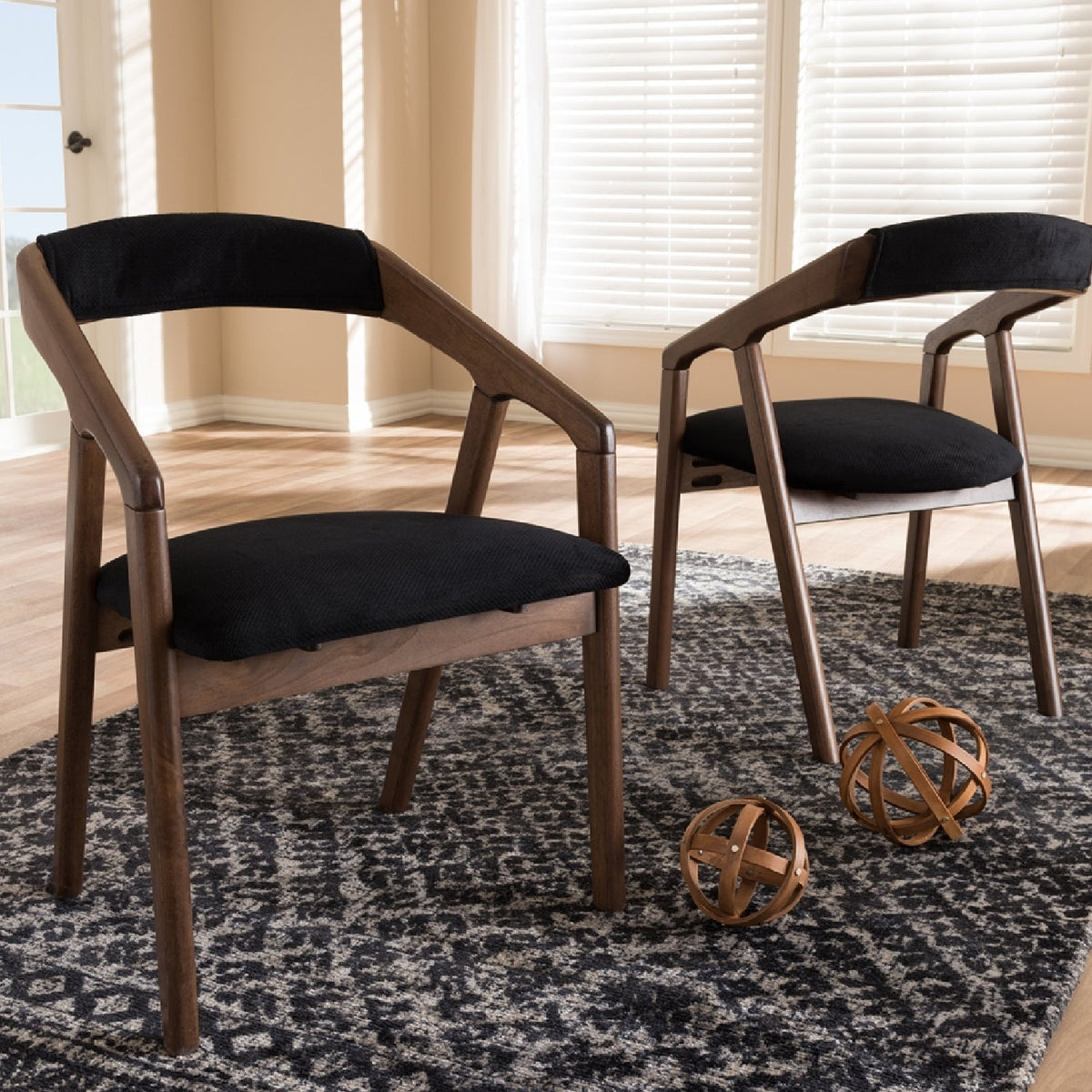 Modern European furniture - Black Velvet Dining Chairs 2 - www.oroa.com