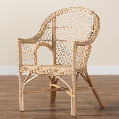 Modern European furniture - Natural Braided Rattan Lounge Chair - www.oroa.com