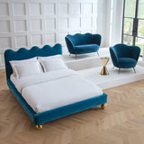 Blue Velvet King Bed | Jonathan Adler Ripple | Oroa.com