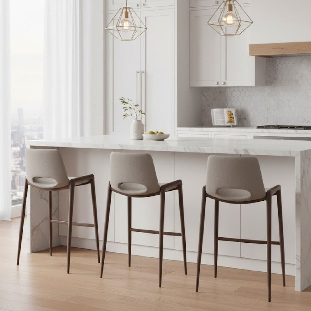 Leather Bar Stools (2) | OROA Modern Desi | Oroa.com