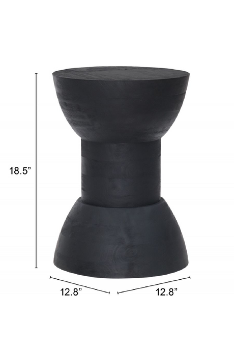 Black Wooden Hourglass Side Table | OROA Modern Wisdom